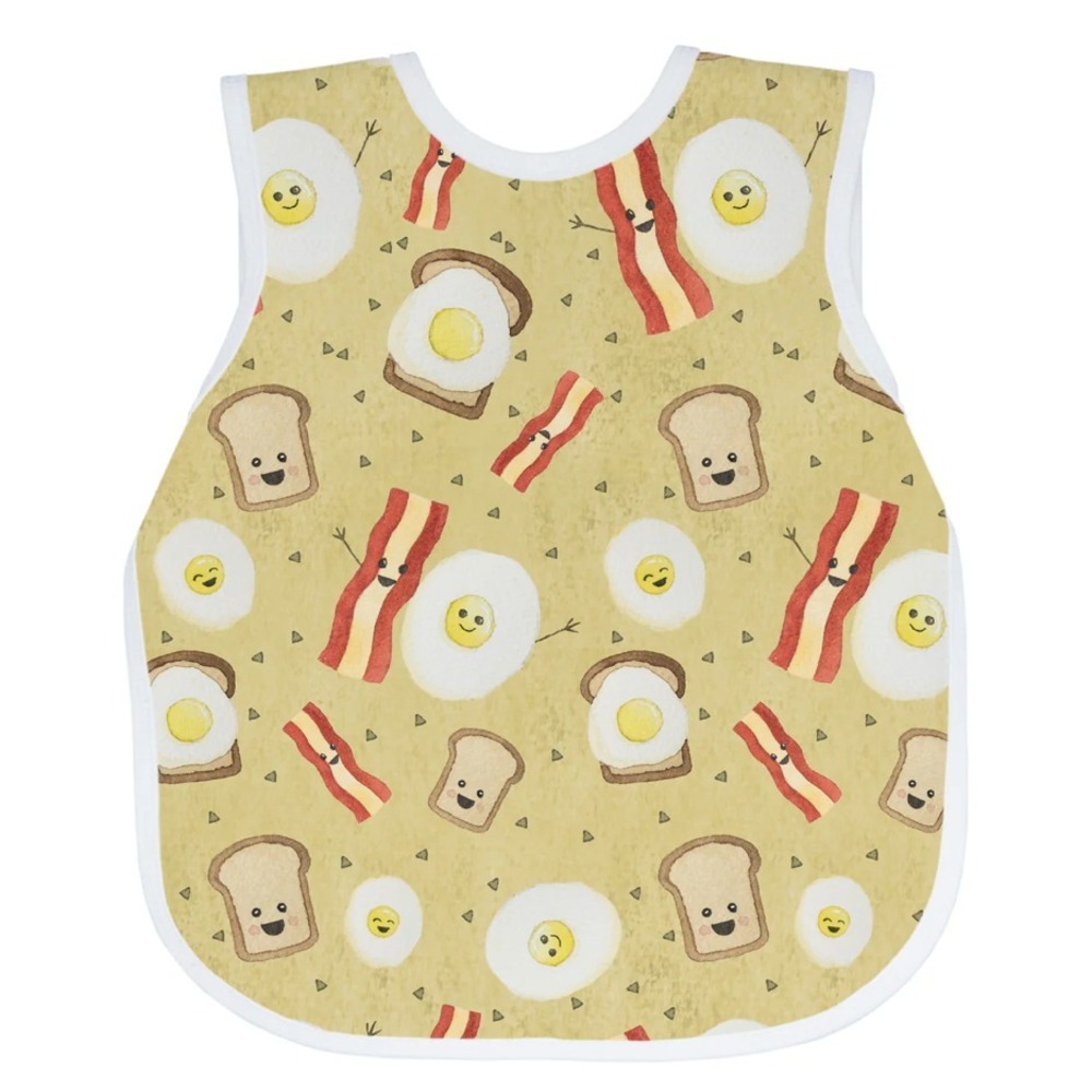 Bapron Baby Made in USA Bacon Eggs Smiley Breakfast Baby Toddler Preschool Apron